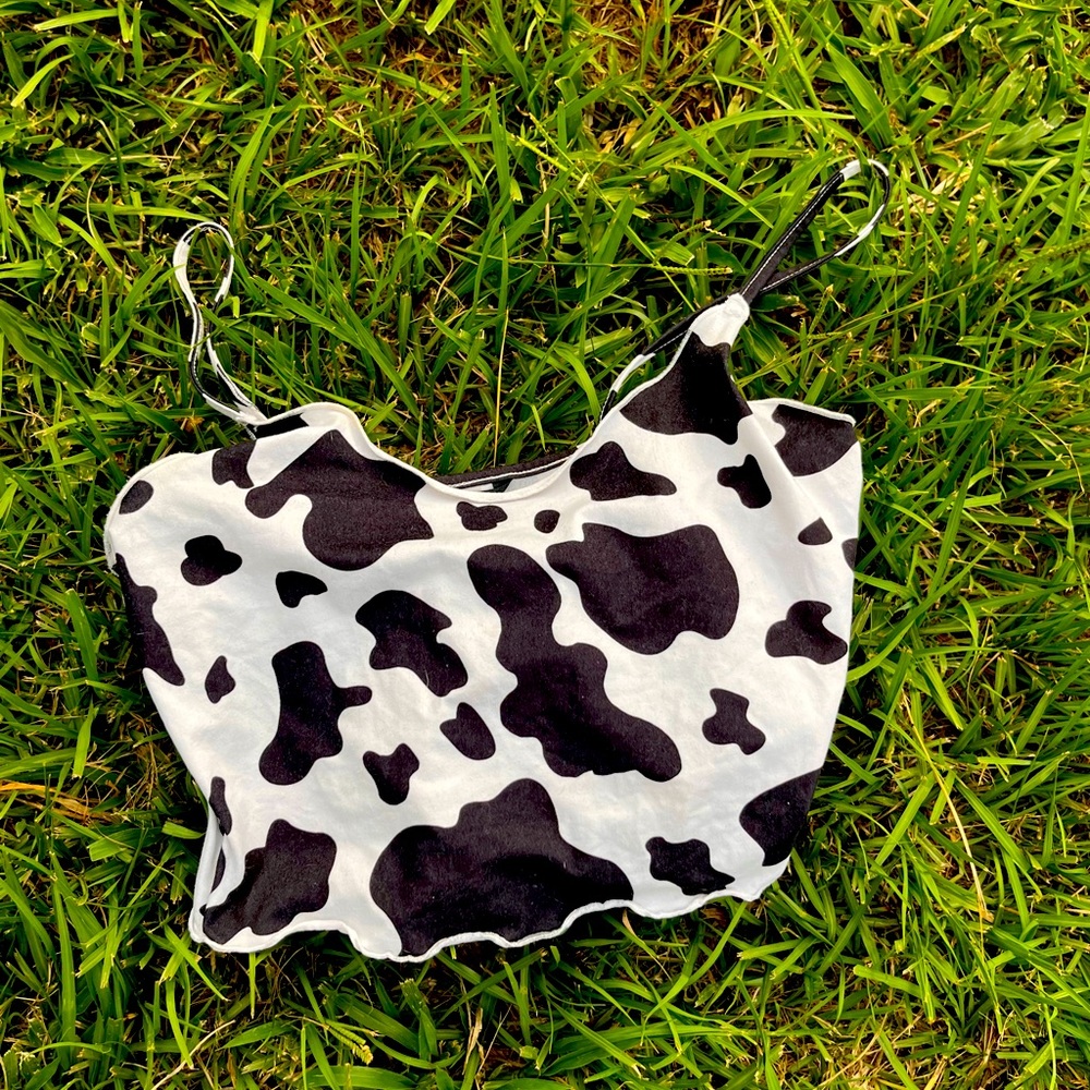 Cow print crop top